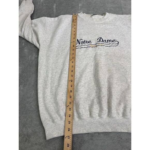 Vintage 90s Notre Dame Fighting Irish Pullover Sweatshirt Men's Size XL Gray - Picture 7 of 8
